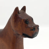 Hand-carved Wooden Boxer Dog