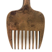 Gorgeous 19th C. Solid Brass Comb for Coverlet Manufacture, Pennsylvania