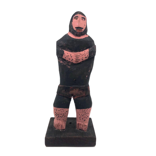 Emile Bluteau Canadian Folk Art Sculpture of Strongman Louis Cyr
