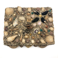 Excellent Antique Shellwork Jewelry Box