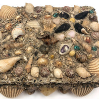 Excellent Antique Shellwork Jewelry Box