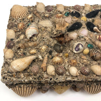 Excellent Antique Shellwork Jewelry Box
