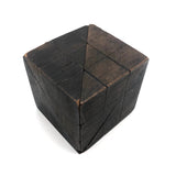 Antique Divided Cube Geometric Solid Wooden Form