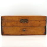 Handmade Wooden Box with Top Opening, Drawer, Side Handles and Dovetailed Corners