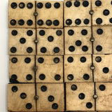 Miniature Antique Bone and Ebony Dominoes with Brass Spinners