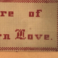 Beware of Modern Love, Old Punch Paper Needlepoint, Framed
