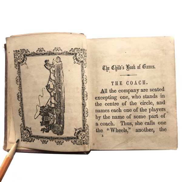 Fascinating Mid 19th C. British "Child's Playbook" with All Sorts of Elaborate Games