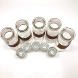 Glass Apothecary Bottles with Handwritten Labels from Houle's Pharmacy, Lowell, MA