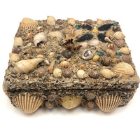Excellent Antique Shellwork Jewelry Box