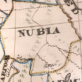 Wonderful Large 1817 Hand-drawn Ink and Watercolor Map of Africa by Lucy Davis