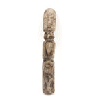 Much Weathered Old Carved Totem with Head and Two Animals