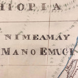 Wonderful Large 1817 Hand-drawn Ink and Watercolor Map of Africa by Lucy Davis