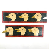 Wonderful Old Handmade, Hand-painted Wooden Ducks in a Row  Puzzle