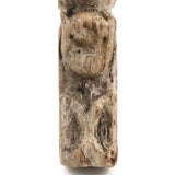 Much Weathered Old Carved Totem with Head and Two Animals