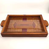 Stunning 1940s Matchstick and Wood Inlay Tramp Art Tray