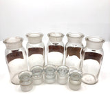Glass Apothecary Bottles with Handwritten Labels from Houle's Pharmacy, Lowell, MA