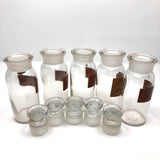 Glass Apothecary Bottles with Handwritten Labels from Houle's Pharmacy, Lowell, MA