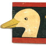 Wonderful Old Handmade, Hand-painted Wooden Ducks in a Row  Puzzle