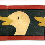 Wonderful Old Handmade, Hand-painted Wooden Ducks in a Row  Puzzle