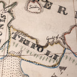 Wonderful Large 1817 Hand-drawn Ink and Watercolor Map of Africa by Lucy Davis