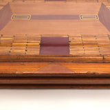 Stunning 1940s Matchstick and Wood Inlay Tramp Art Tray