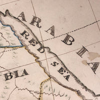 Wonderful Large 1817 Hand-drawn Ink and Watercolor Map of Africa by Lucy Davis