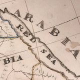 Wonderful Large 1817 Hand-drawn Ink and Watercolor Map of Africa by Lucy Davis