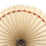 Victorian Waxed Fabric Cockade Fan with Ribbon and Decorative Edges