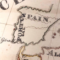 Wonderful Large 1817 Hand-drawn Ink and Watercolor Map of Africa by Lucy Davis