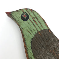 Yves Robitaille Carved and Painted Canadian Folk Art Green Bird