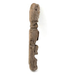 Much Weathered Old Carved Totem with Head and Two Animals