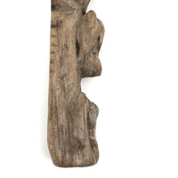 Much Weathered Old Carved Totem with Head and Two Animals