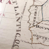 Wonderful Large 1817 Hand-drawn Ink and Watercolor Map of Africa by Lucy Davis