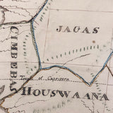 Wonderful Large 1817 Hand-drawn Ink and Watercolor Map of Africa by Lucy Davis