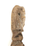Much Weathered Old Carved Totem with Head and Two Animals