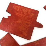 Wonderful Old Handmade, Hand-painted Wooden Ducks in a Row  Puzzle