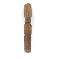 Much Weathered Old Carved Totem with Head and Two Animals