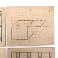 1901 Froebel Kindergarten Thread Drawings: Set One, 4 Drawings