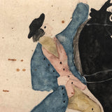 Late 1830s Naive British Ink and Watercolor: The Brothers Gibbet at Gonerby