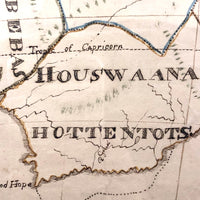 Wonderful Large 1817 Hand-drawn Ink and Watercolor Map of Africa by Lucy Davis