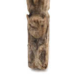 Much Weathered Old Carved Totem with Head and Two Animals
