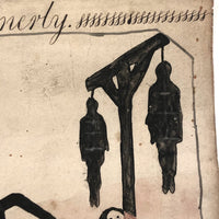 Late 1830s Naive British Ink and Watercolor: The Brothers Gibbet at Gonerby