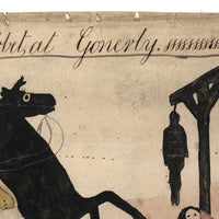 Late 1830s Naive British Ink and Watercolor: The Brothers Gibbet at Gonerby