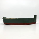 Green and Red Painted Wonderful Old Wooden Toy Row Boat