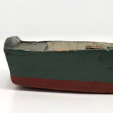 Green and Red Painted Wonderful Old Wooden Toy Row Boat