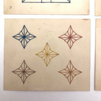 SOLD 1901 Froebel Kindergarten Thread Drawings: Set Two, 4 Drawings