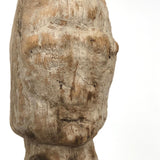 Much Weathered Old Carved Totem with Head and Two Animals