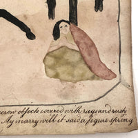 Late 1830s Naive British Ink and Watercolor: The Brothers Gibbet at Gonerby
