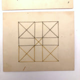 SOLD 1901 Froebel Kindergarten Thread Drawings: Set Two, 4 Drawings