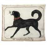 Late 1830s Naive British Ink and Watercolor: The Newfoundland Dog